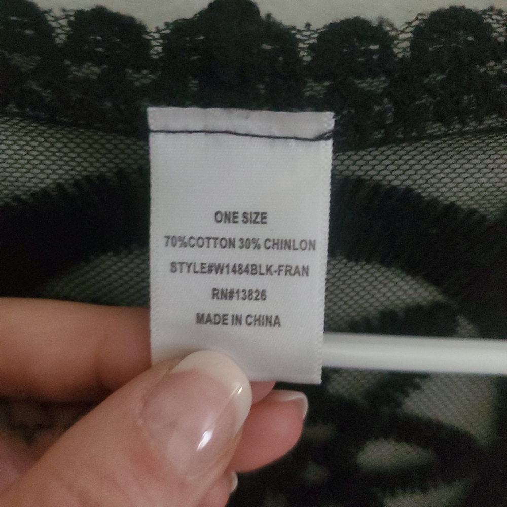 Source Unknown Sheer Black Lace Robe - Picture 2 of 3